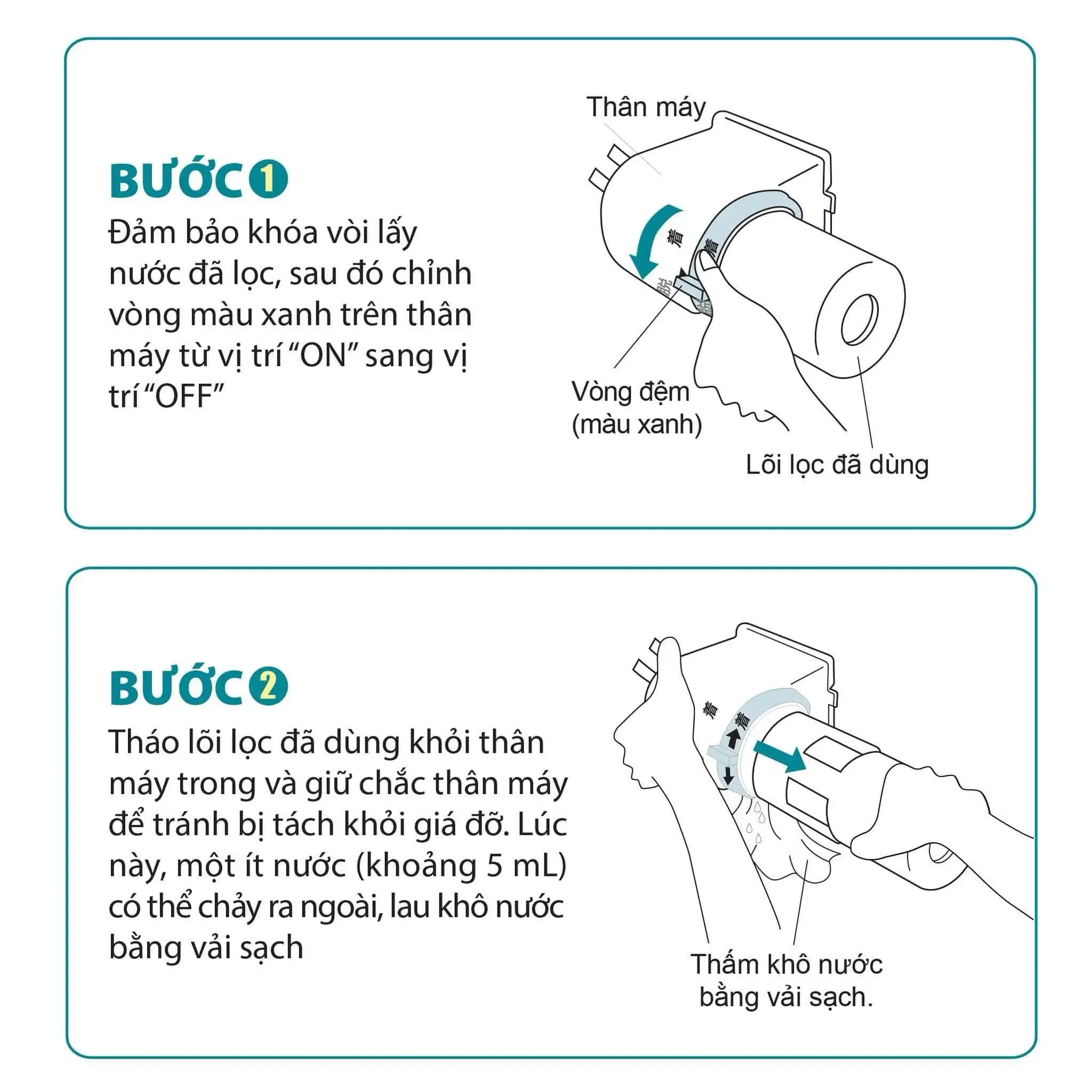 Hướng dẫn thay lõi lọc nước Torayvino SK77NJ-K-3SET