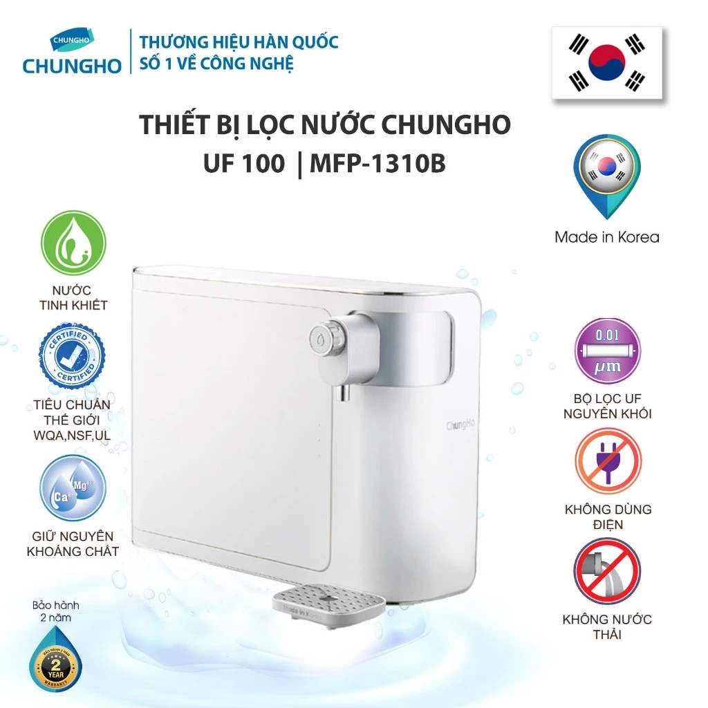 Tính năng nổi bật của máy lọc nước UF ChungHo 100 UF