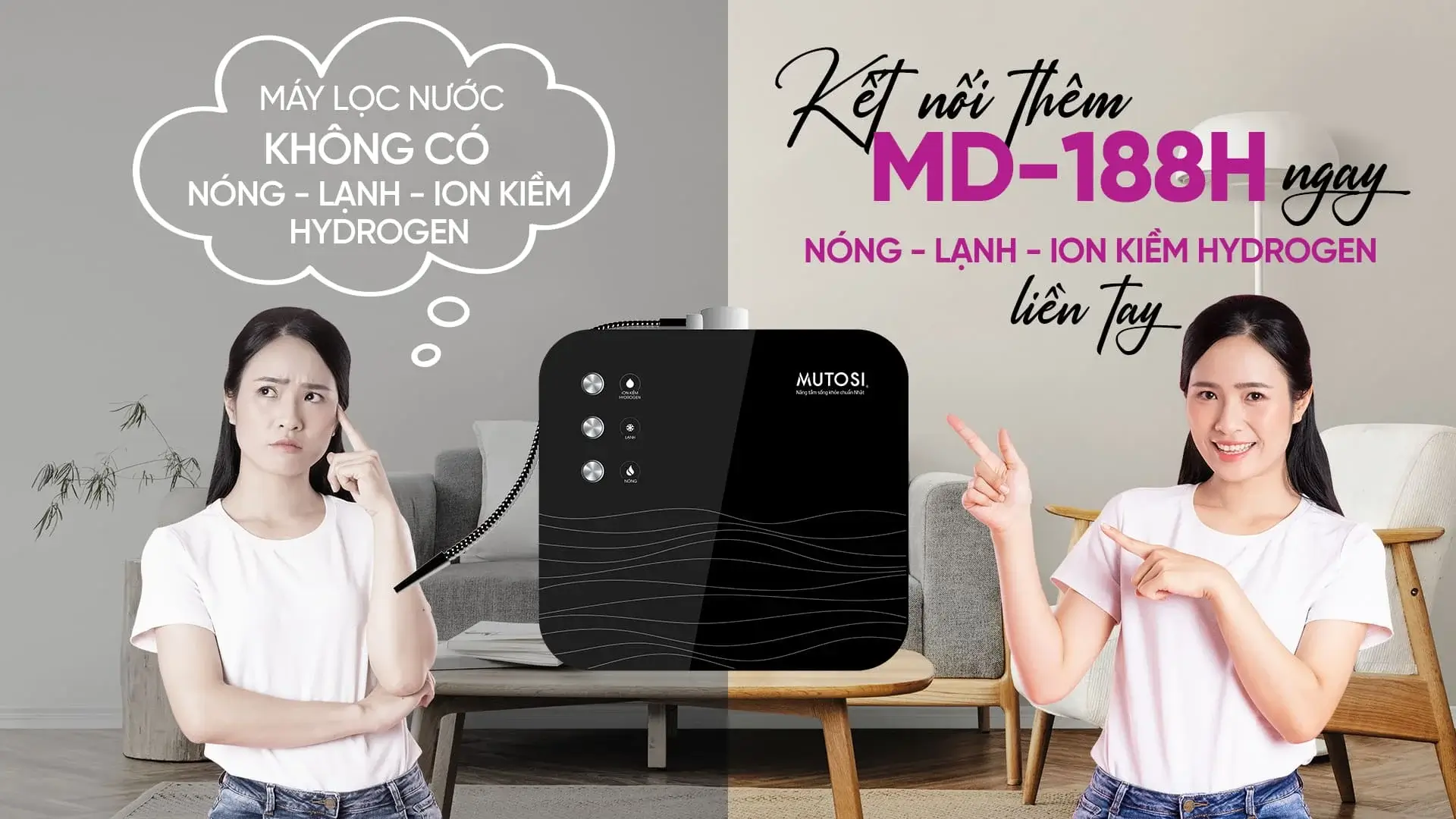 Bộ đôi hoàn hảo giữa MD-188H và máy lọc nước để gầm