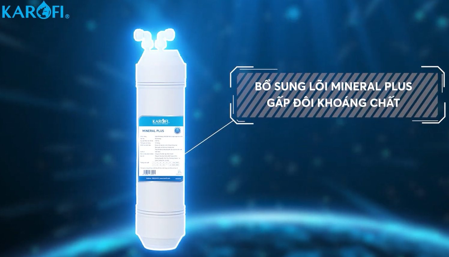 D66S được trang bị thêm 1 lõi Mineral Plus giúp bổ sung khoáng chất và tạo vị ngọt cho nước