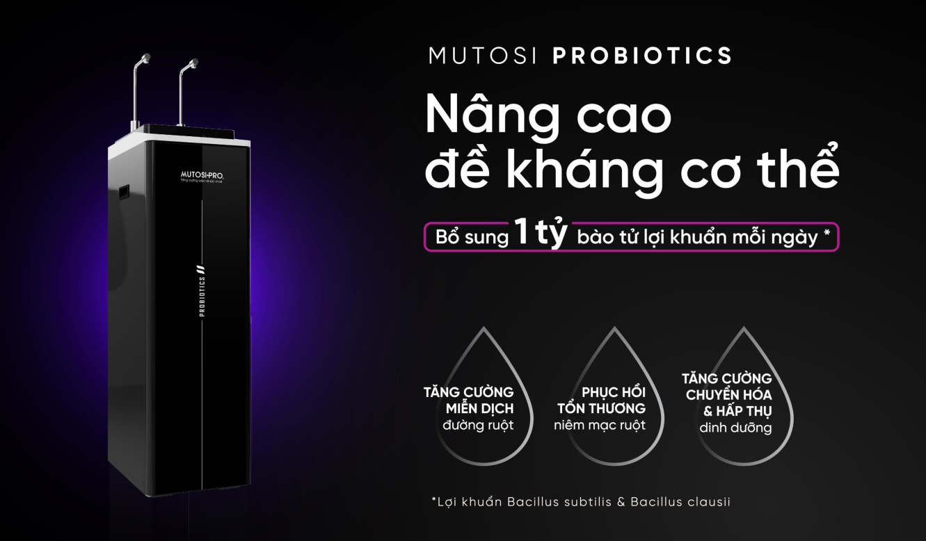 Máy lọc nước Mutosi Hydrogen Pro Plus Probiotics Ion Kiềm MP-F081-HC4H5P