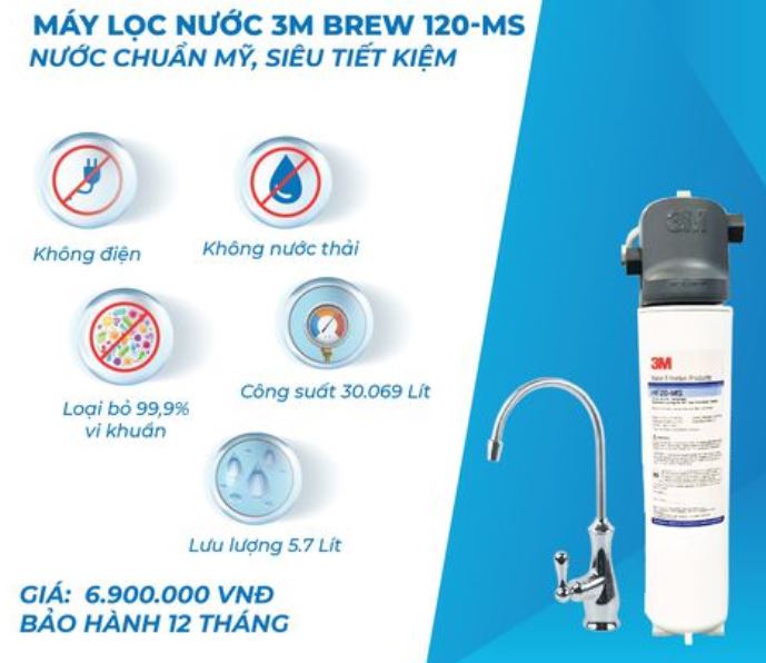 Máy lọc nước Nano 3M BREW120-MS