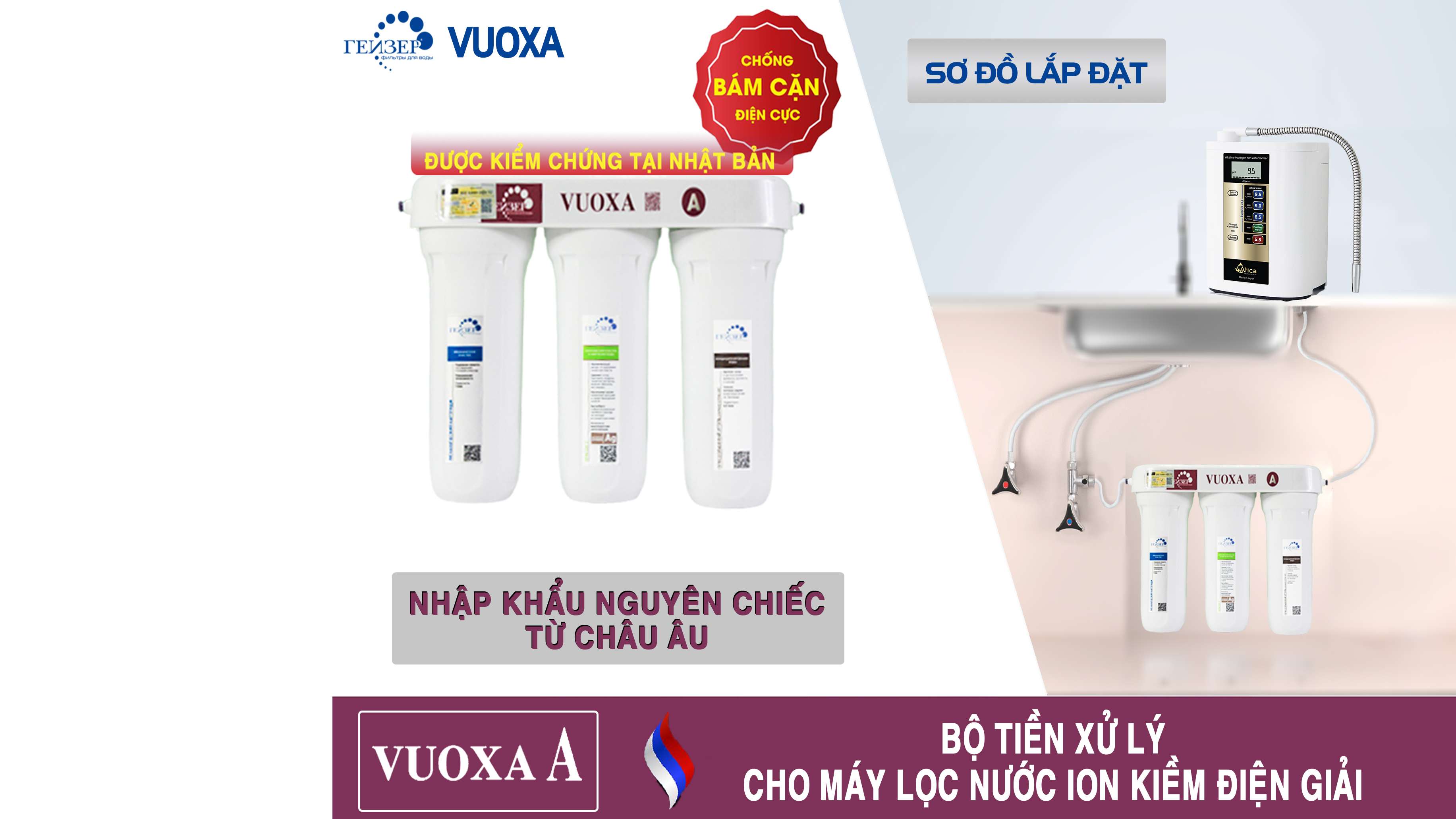 Bộ tiền lọc cho máy lọc nước ION Kiềm Geyser VuoxaA