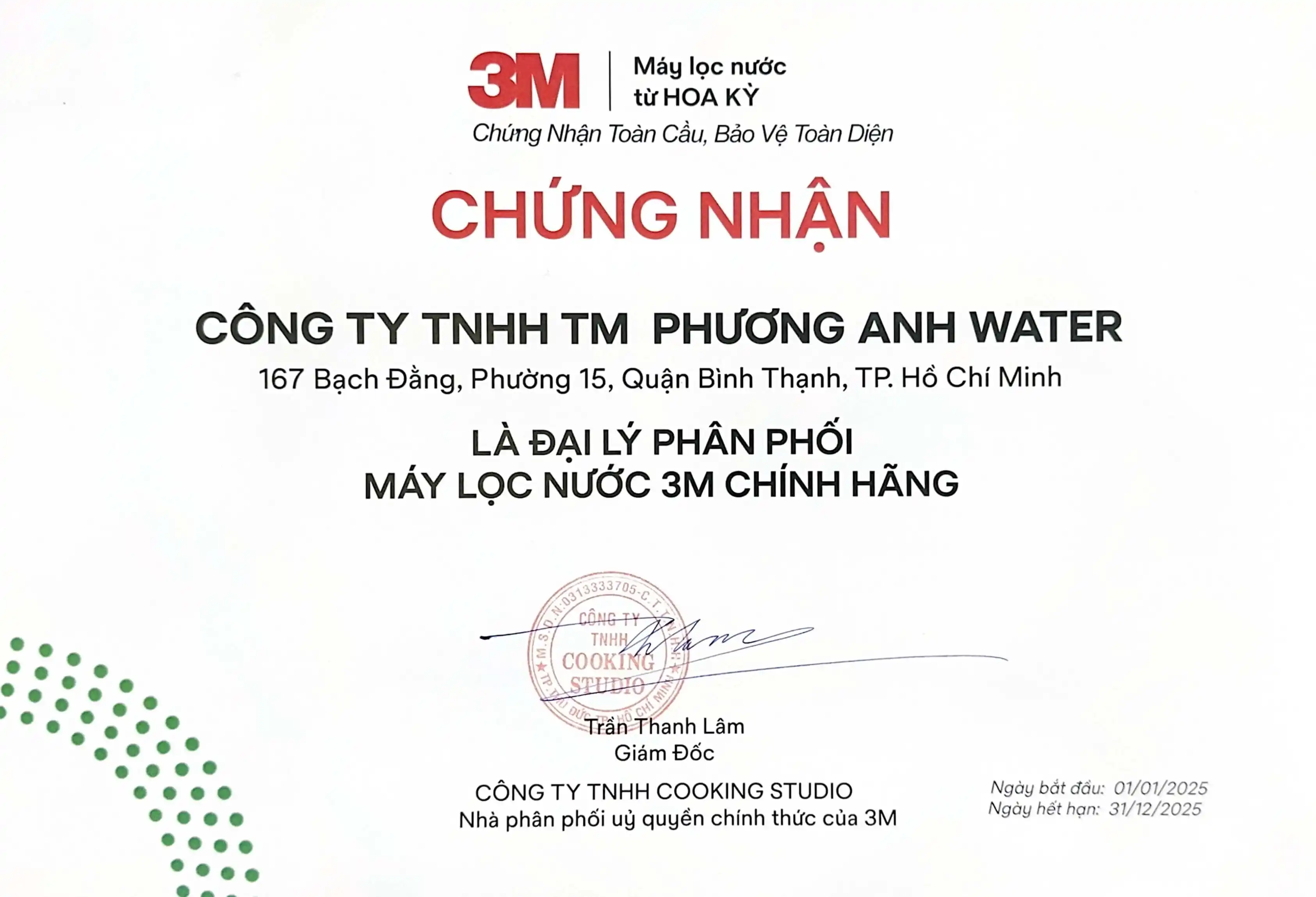Chứng nhận đại lý chính hãng 3M