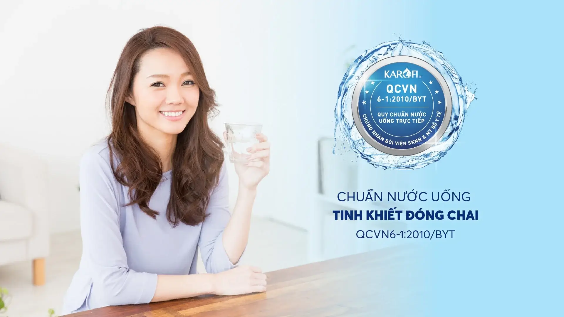 Nước sau lọc đạt chuẩn tinh khiết