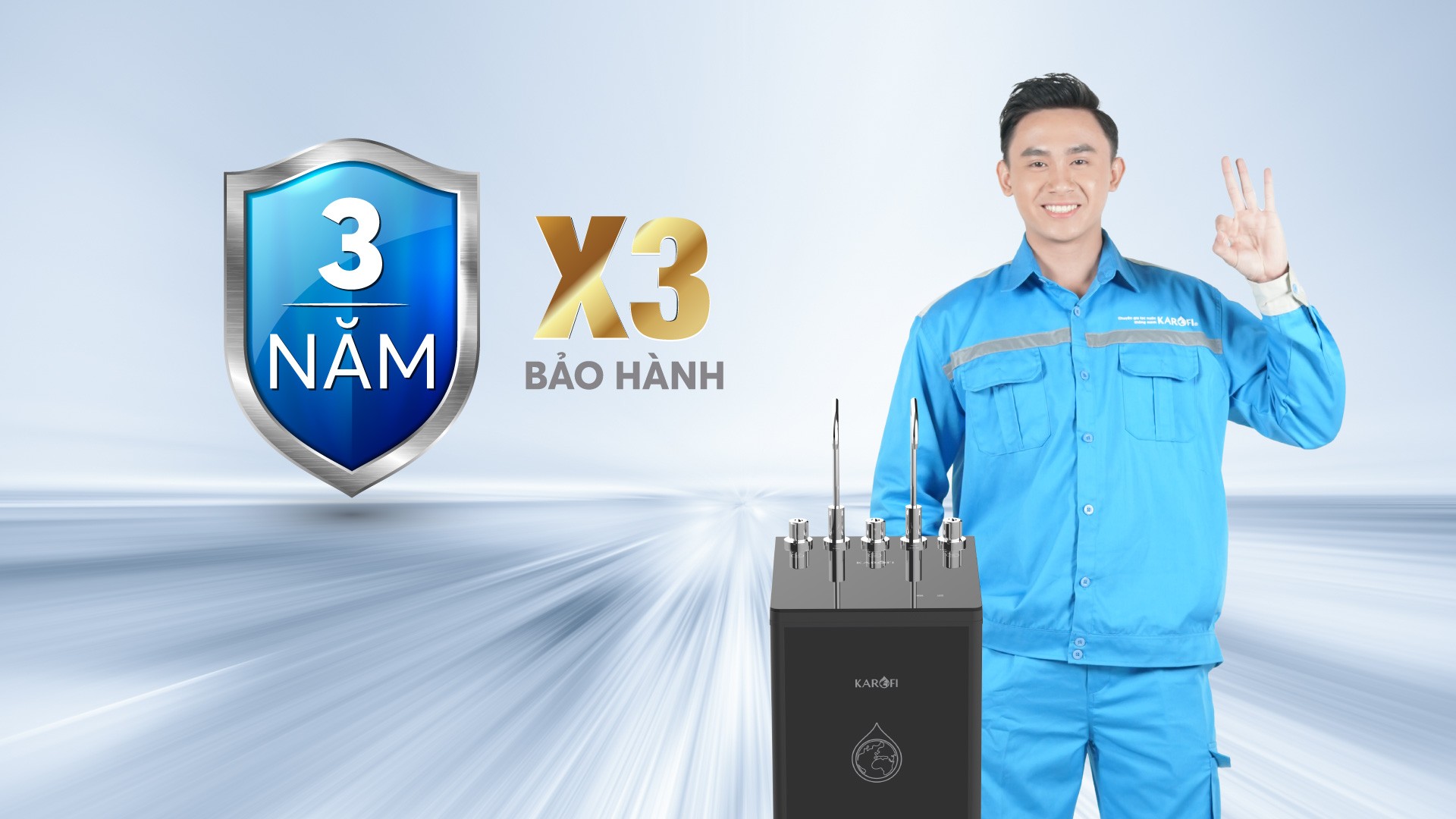 Máy lọc nước nóng lạnh Karofi KAD-D66S có chế độ bảo hành lên đến 36 tháng