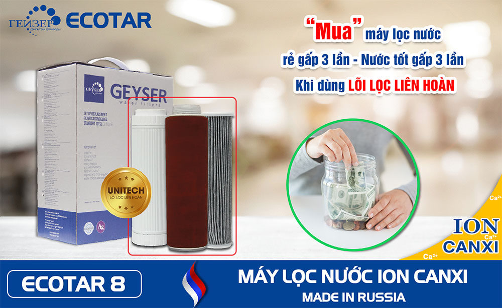 Bộ lõi lọc 123 của Geyser Ecotar 8