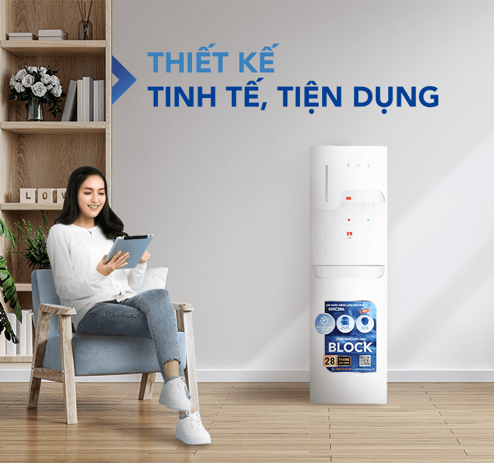 Cây nước nóng lạnh HHC386 được thiết kế dạng tủ đứng