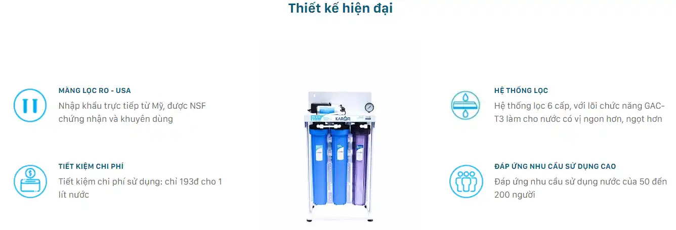 Giới thiệu máy lọc nước RO bán công nghiệp Karofi KT-KB50