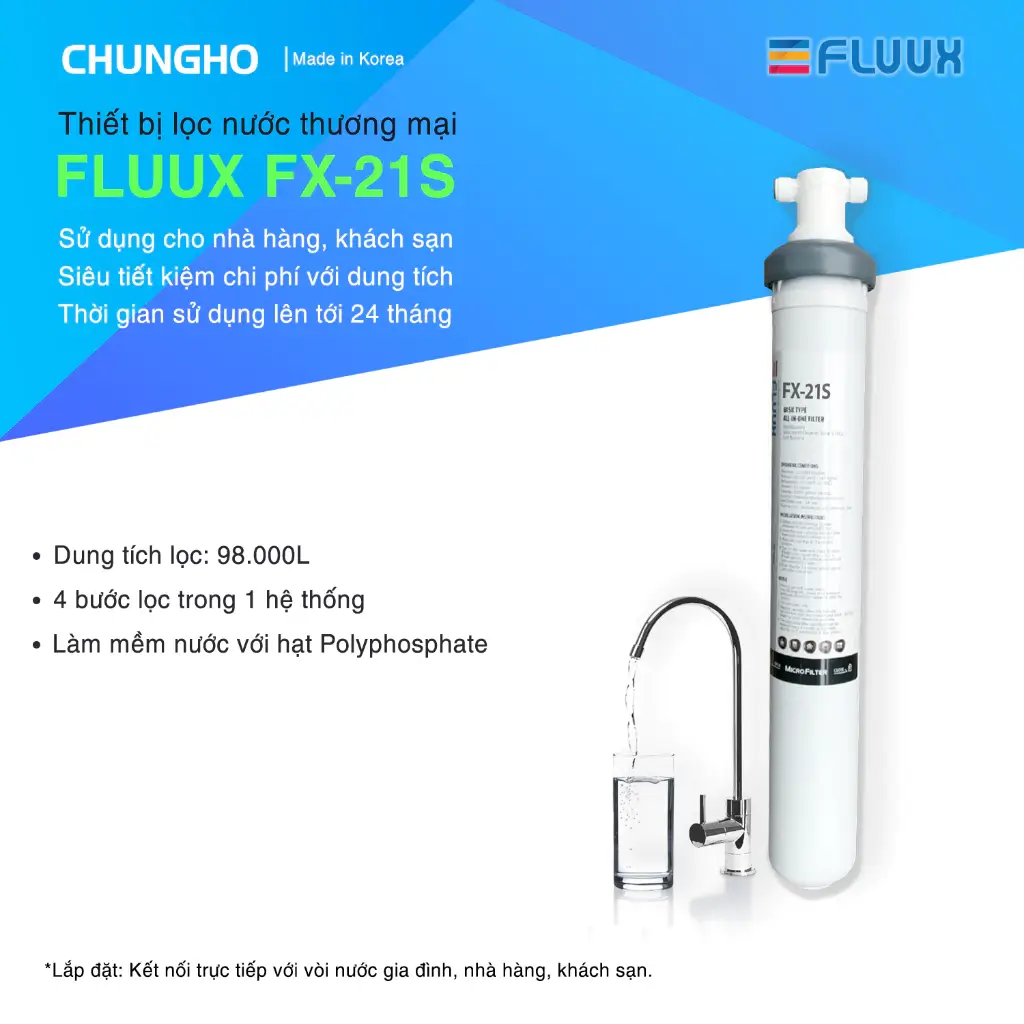Tính năng nổi bật của máy lọc nước UF ChungHo FLUUX FX21S