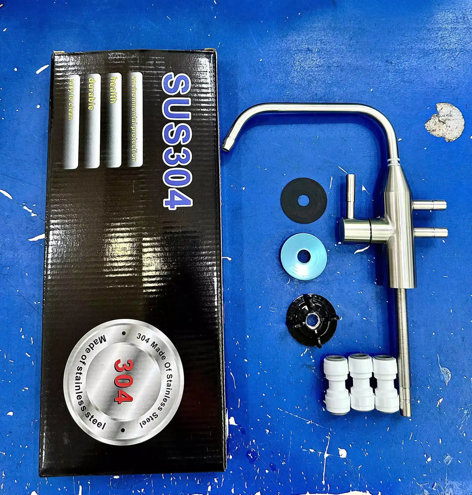 Vòi gạt inox cổ thấp cho máy lọc nước ION Kiềm