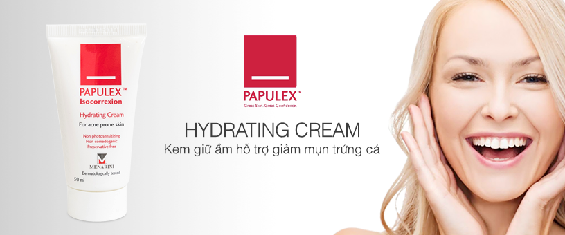 Kem giữ ẩm hỗ trợ giảm mụn trứng cá Papulex Hydrating Cream