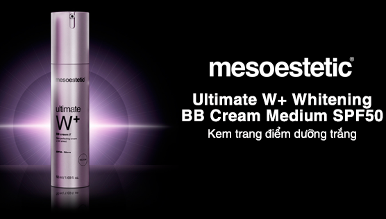 Kem trang điểm, dưỡng trắng Mesoestetic Ultimate W+ Whitening BB Cream Medium SPF50
