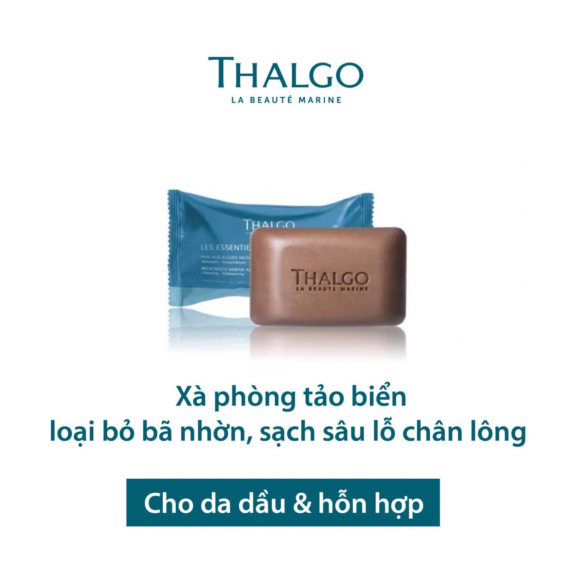 Xà phòng làm sạch da chiết xuất tảo biển Thalgo Marine Algae Cleansing Bar