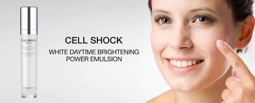 Nhũ tương làm trắng đột phá toàn diện Swissline Cell Shock White Daytime Brightening – Power Emulsion