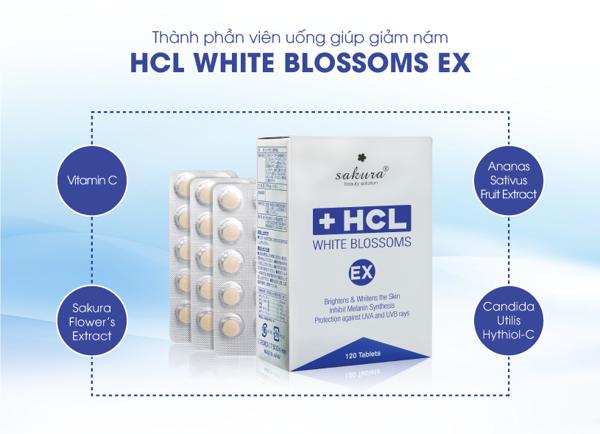 viên uống trị nám HCL White Blossoms Ex 