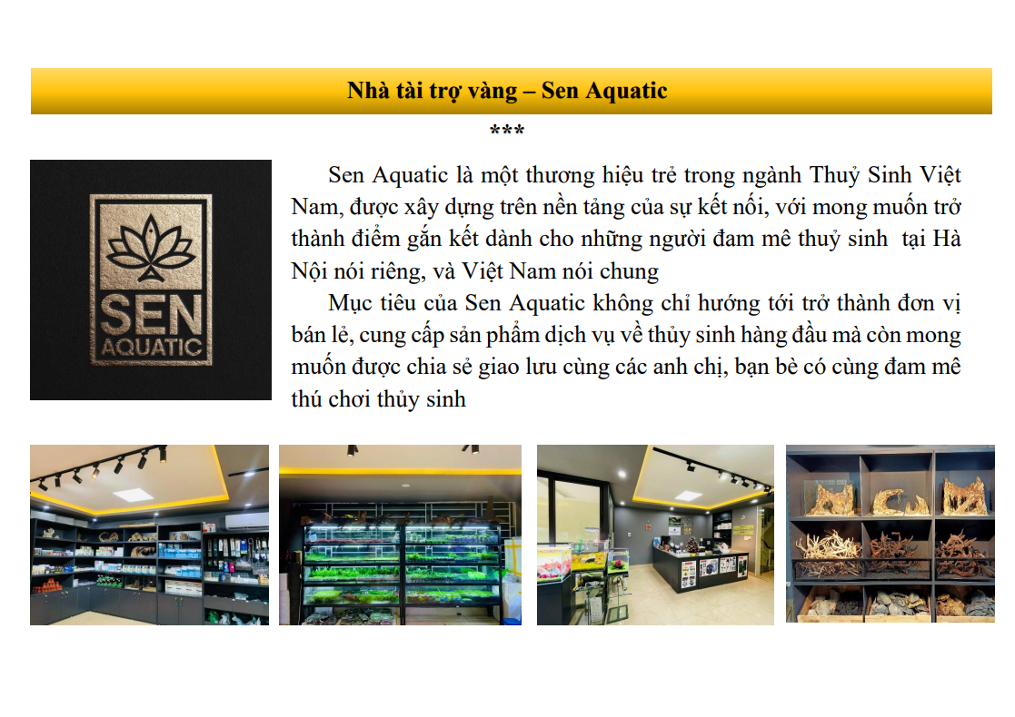Sen Aquatic - Nhà tài trợ Vàng cho Cuộc thi bể Biotope và Thủy sinh qua ảnh tại Hà Nội
