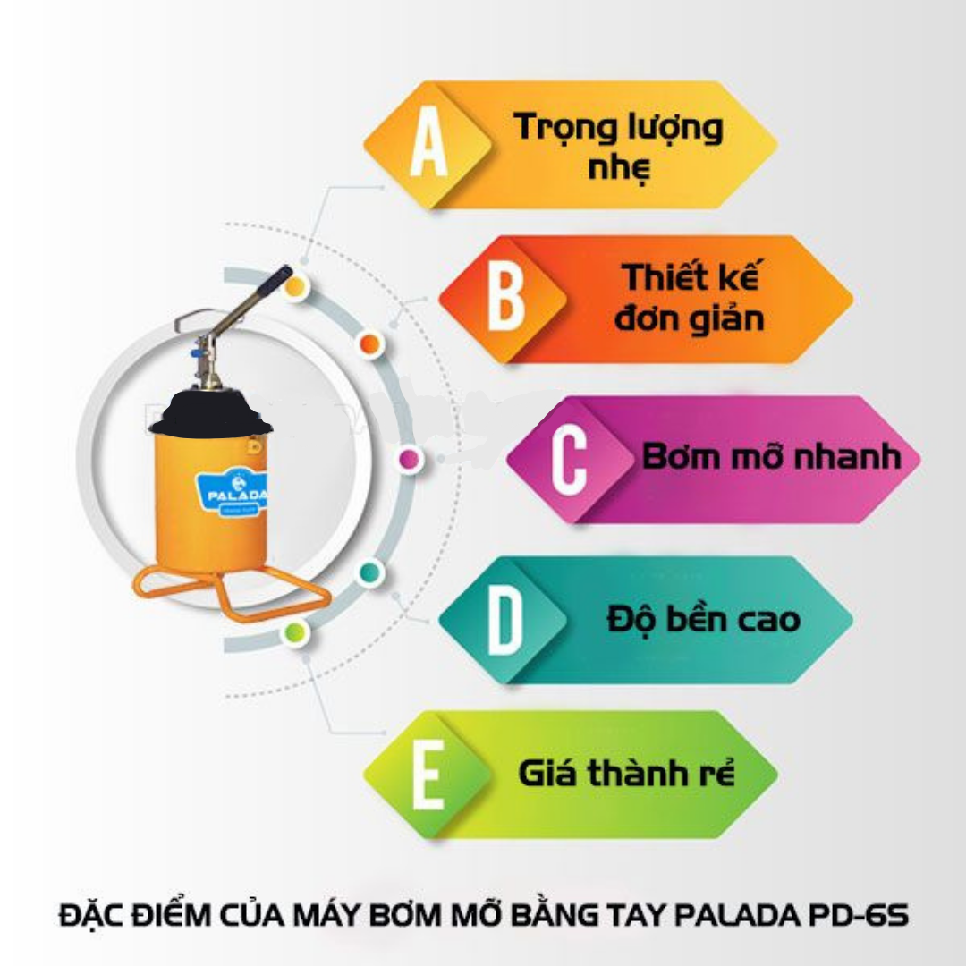Đặc điểm nổi bật của máy bơm mỡ bò bằng tay Palada PD-6S
