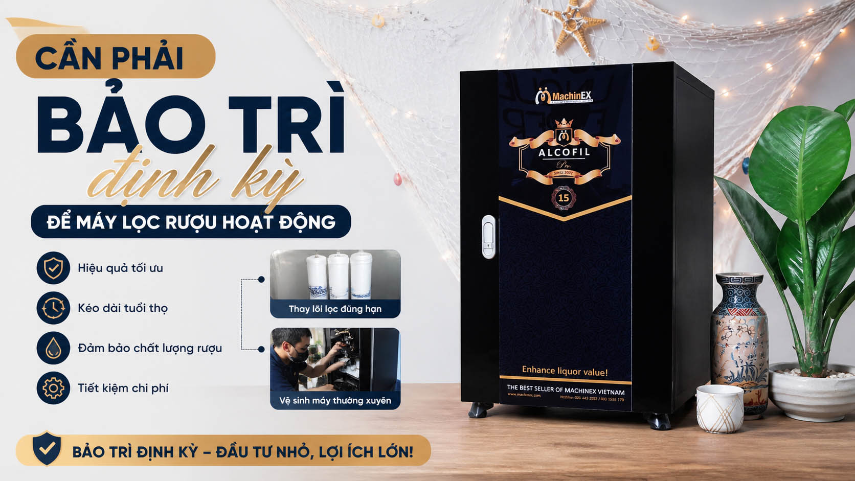 bảo trì máy lọc rượu