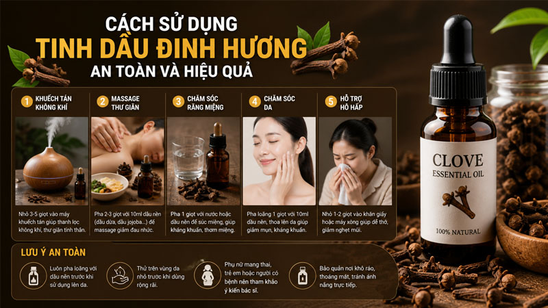 Cách sử dụng tinh dầu đinh hương