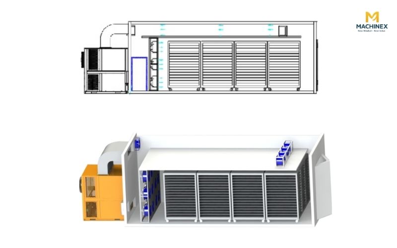 Sơ đồ cấu tạo máy sấy nông sản