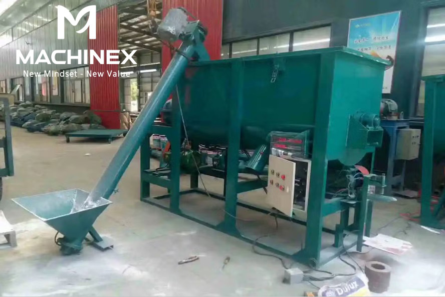 máy trộn nông sản nằm ngang