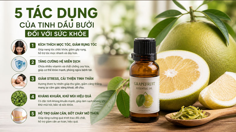 Tác dụng của tinh dầu bưởi