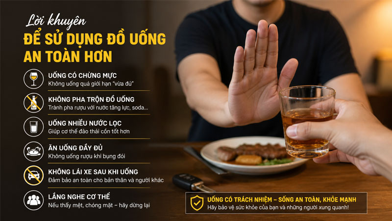 Lời khuyên để sử dụng đồ uống an toàn hơn
