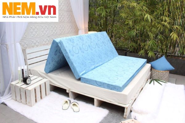 Nệm bông ép Hàn Quốc gấp 3 hiện đại, êm ái
