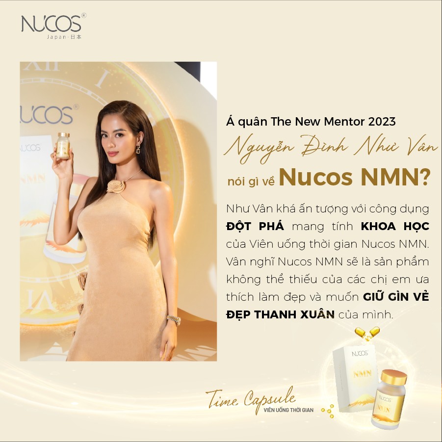 Như Vân đặc biệt ấn tượng với các dòng sản phẩm chống lão hóa của nhà Nucos như collagen hay NMN