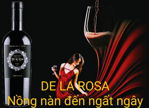 Rượu Vang Ý De la Rosa Negroamaro - Sangiovese