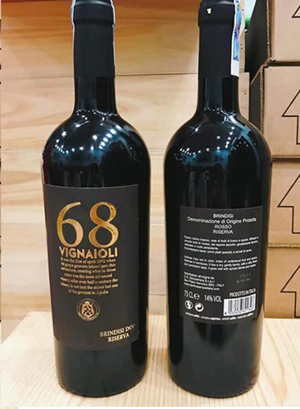 Vang Ý 68 Vignaioli Primitivo Puglia