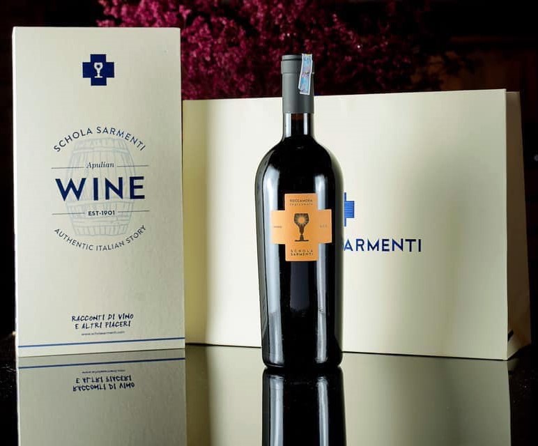 Hộp quà và Rượu vang Ý Roccamora Scholar Sarmenti