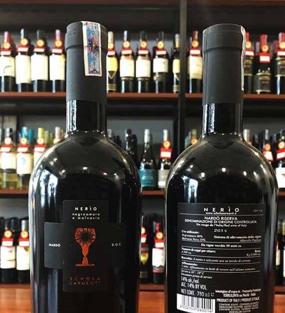 Nhãn của Rượu vang Ý Nerio Rosso Salento