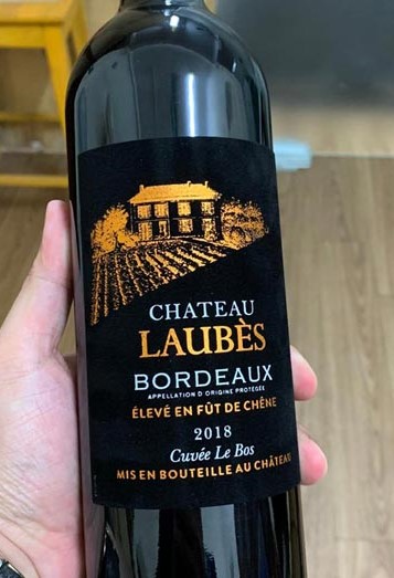 Chai rượu vang Chateau Laubes Bordeaux (Mác nhung)