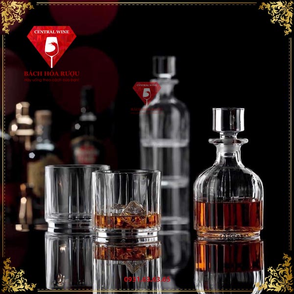 Bộ dụng cụ bình ly decanter Whisky Combo RCR