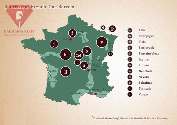 bản đồ gỗ sồi pháp