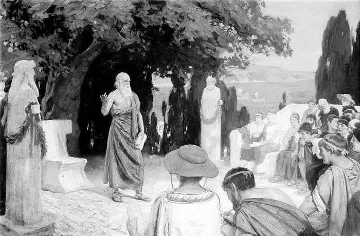 hippocrates giảng giải cho học viên về sức khỏe