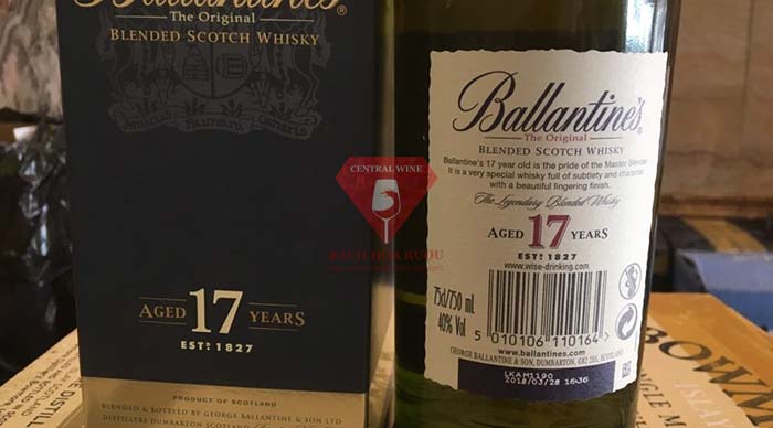 rượu Ballantines 17 năm giá bao nhiêu