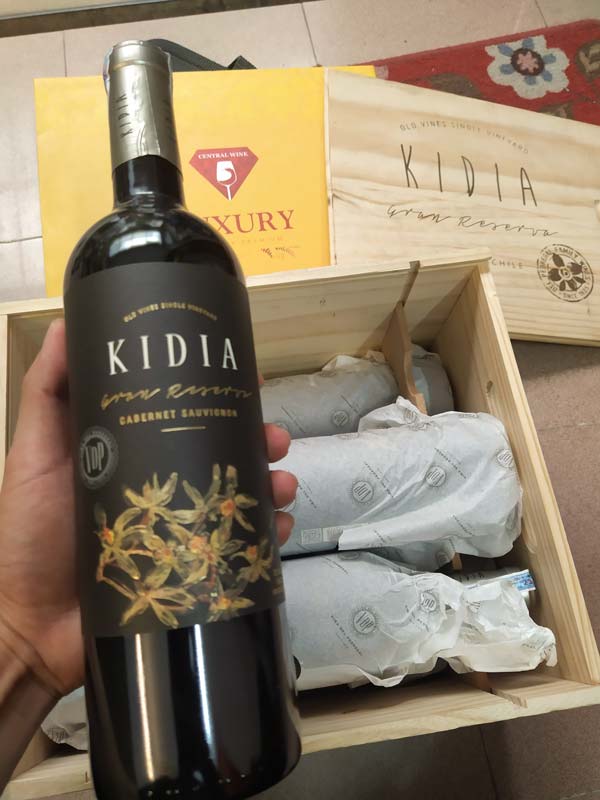 Rượu vang Chile Kidia Gran Reserva cao cấp của Chile