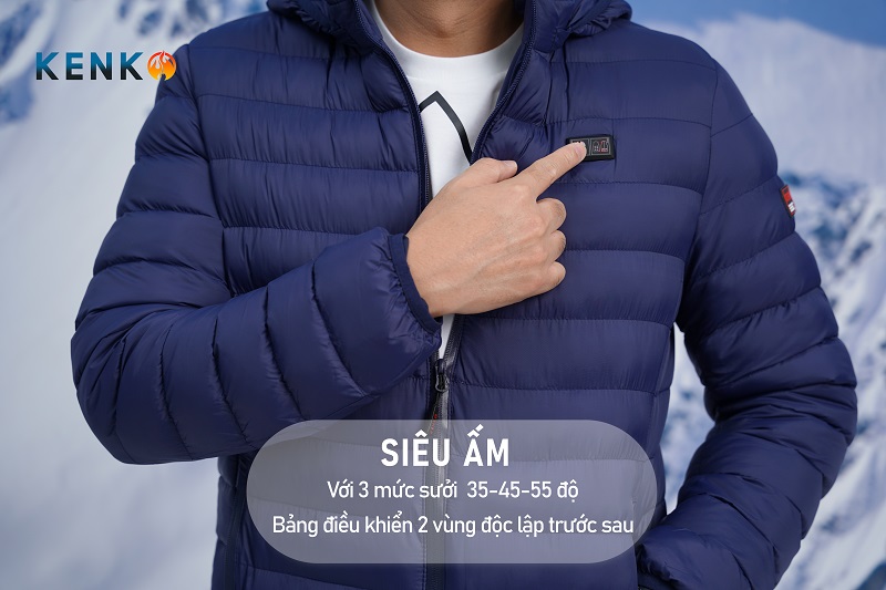 Áo sưởi ấm Nhật Bản Kenko có chức năng điều chỉnh nhiệt độ
