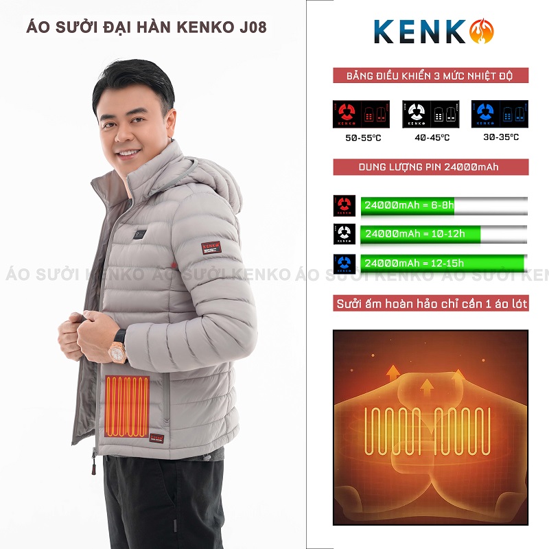 Áo sưởi ấm Kenko J08 - một trong những áo sưởi được ưa chuộng nhất