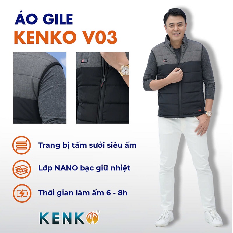 Áo khoác sưởi ấm không tay (gile) của Kenko là lựa chọn mang đến sự linh hoạt