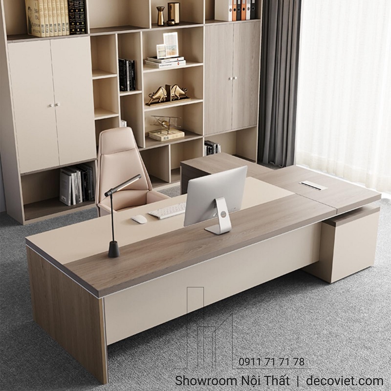 mẫu bàn làm việc gỗ dành cho giám đốc đầy uy quyền