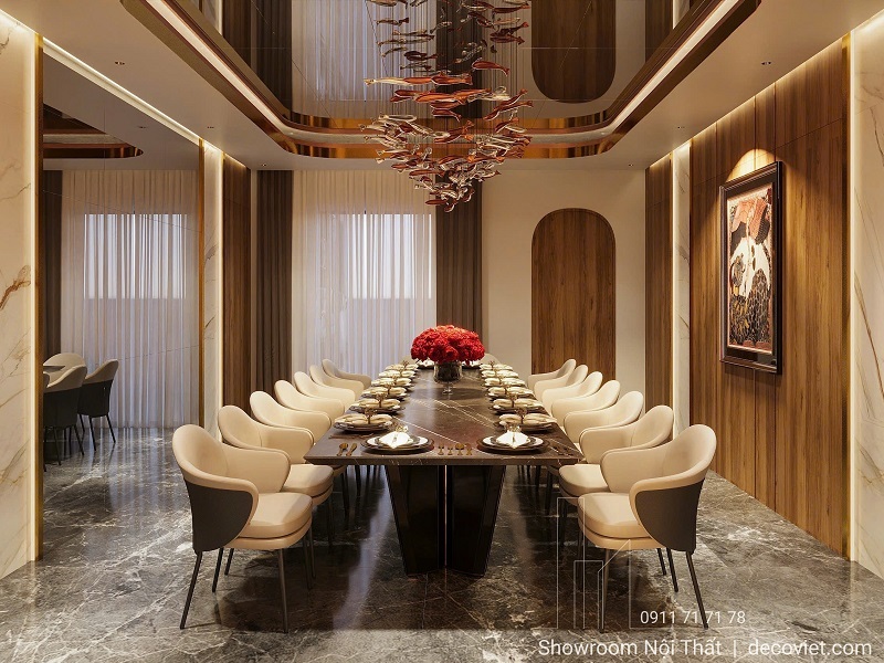 Bộ bàn ghế nhà hàng sang trọng thiết kế hiện đại tại DecoViet