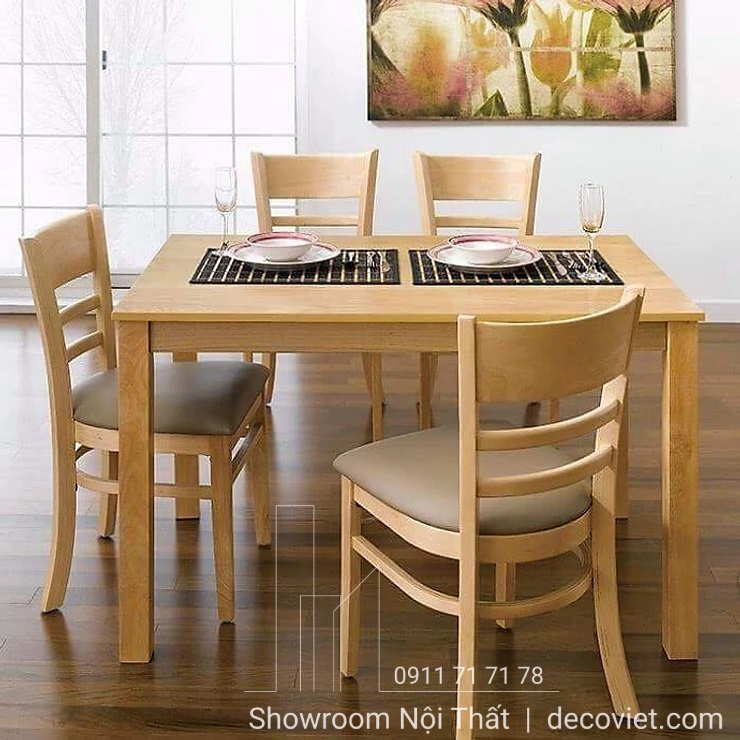 bàn ăn 4 ghế gỗ nhỏ gọn
