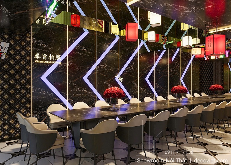 Bàn ăn lớn 28 ghế ghế cho nhà hàng, phòng VIP