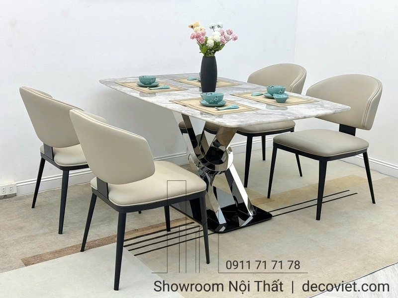 bàn ăn mặt đá 4 ghế hiện đại nhập khẩu