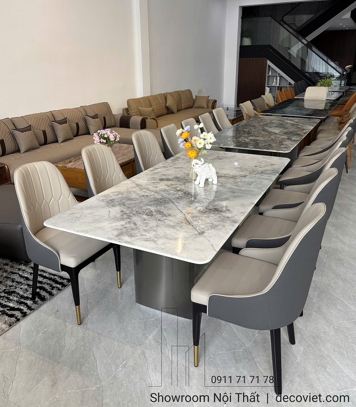 Bộ bàn ăn 6 ghế hiện đại trưng bày tại showroom Nội Thất Bình Dương