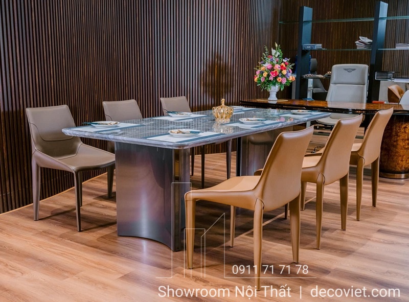 bàn ăn mặt đá 6 ghế nhập khẩu